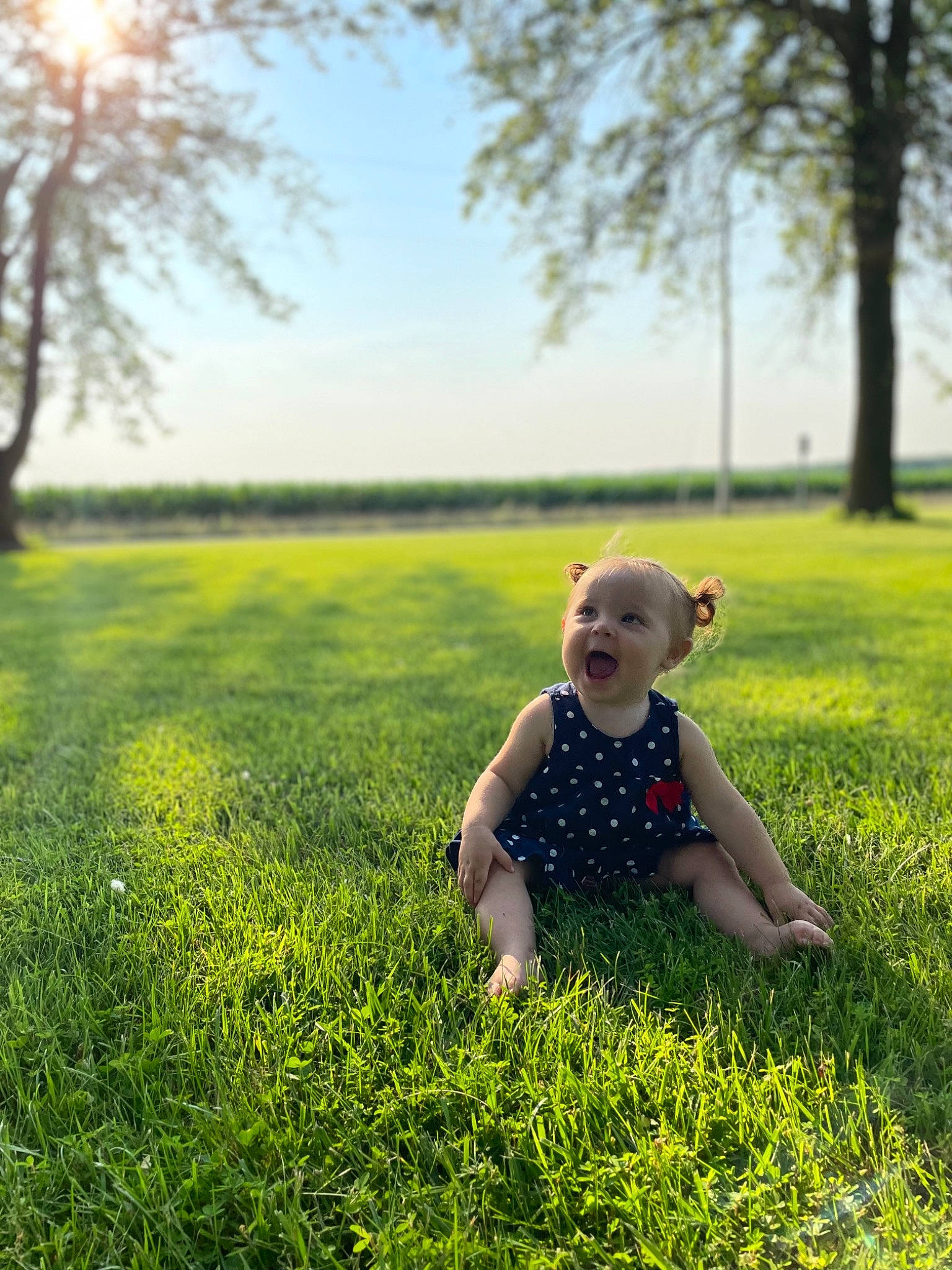 Lynnlee joined the competition — help win amazing prizes! baby, baby_toddler_clothing, grass, grassland, groundcover, happy, landscape, leaf, light, morning, natural_landscape, nature, people_in_nature, person, plant, sky, smile, summer, sunlight, toddler