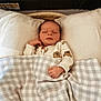 baby, bed, blanket, child, comfort, cozy, cute, face, hand, indoor, infant, newborn, onesie, peaceful, pillow, portrait, relax, rest, sleeping, soft