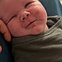 baby, infant, smiling, face, cheeks, hand, blanket, clothing, closeup, resting, skin, newborn, cute, portrait, indoors, soft, young, child, people, expression
