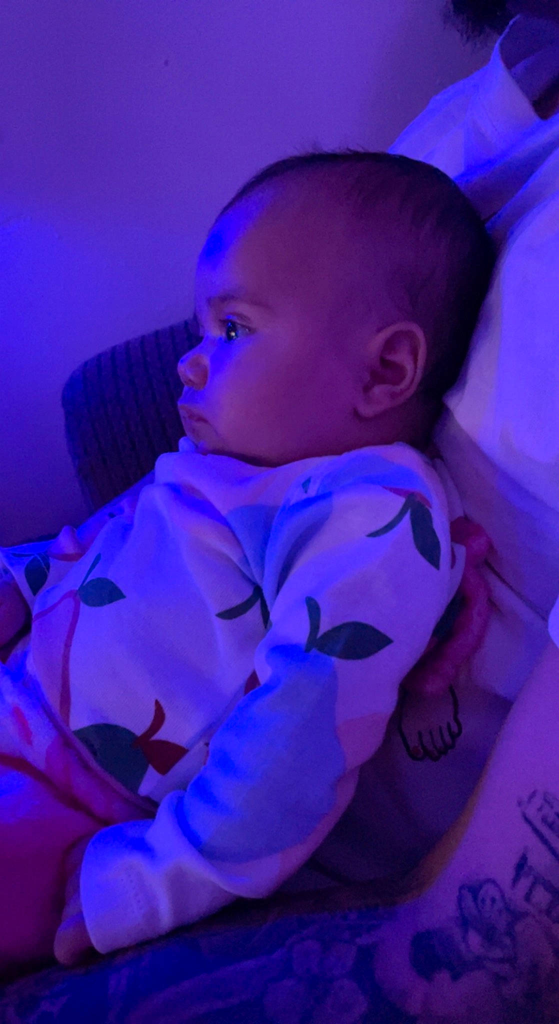 Alora joined the competition — help win amazing prizes! azure, baby, baby_toddler_clothing, cheek, chin, comfort, electric_blue, flash_photography, happy, iris, magenta, mouth, nose, person, pink, purple, sitting, sleeve, space, toddler