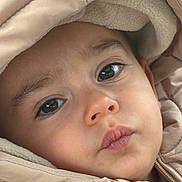 Soann participe au concours pour gagner de l'argent avec cette photo : apparel, baby, child, closeup, cute, expression, eyelashes, eyes, face, hood, infant, innocence, jacket, outdoor, portrait, skin, soft_texture, warm_clothing, winter_wear, young_child