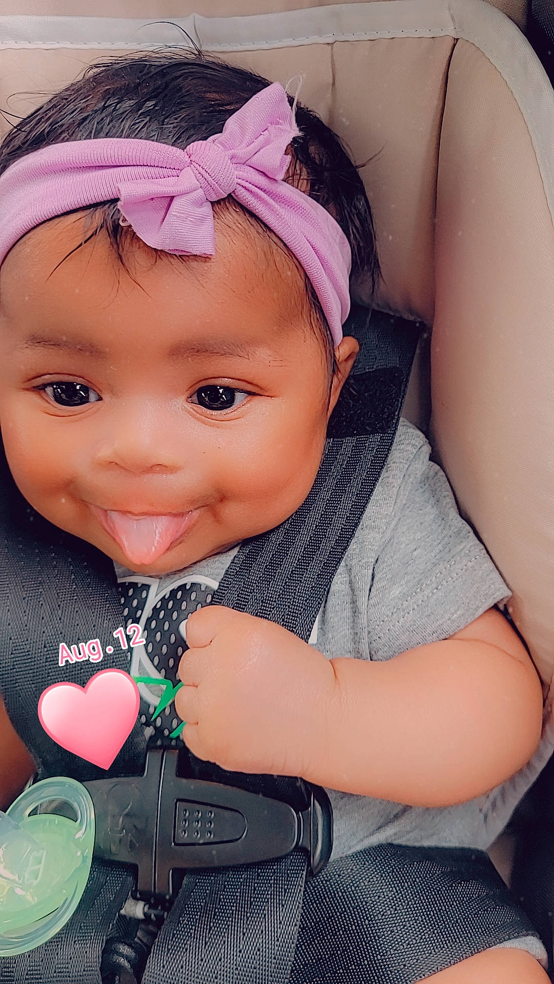 Zakiah is registered to the contest to win money with this photo: baby, baby_toddler_clothing, cheek, child, eyebrow, eyelash, fashion_accessory, finger, happy, headband, headpiece, iris, lip, magenta, nail, person, pink, skin, sleeve, smile