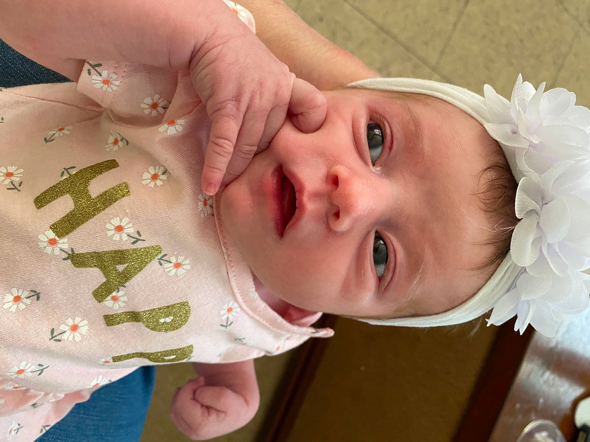 Adriana is registered to the contest to win money with this photo: cheek, chin, ear, eye, eyelash, face, facial_expression, hair, hand, happy, head, lip, mammal, mouth, neck, nose, person, product, skin, sleeve