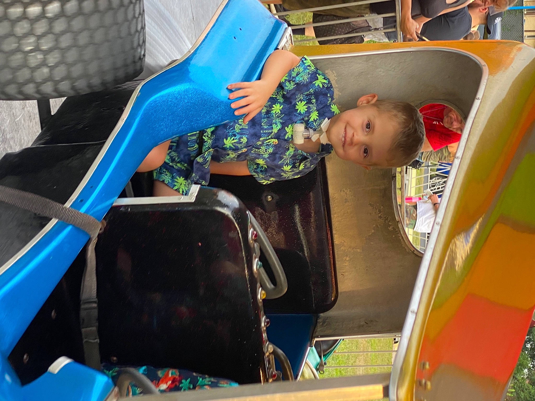 Brady joined the competition — help win amazing prizes! automotive_design, automotive_exterior, baby, baby_products, bumper, cart, child, city, electric_blue, fun, joy, leisure, motor_vehicle, person, plastic, play, recreation, room, tire, toddler