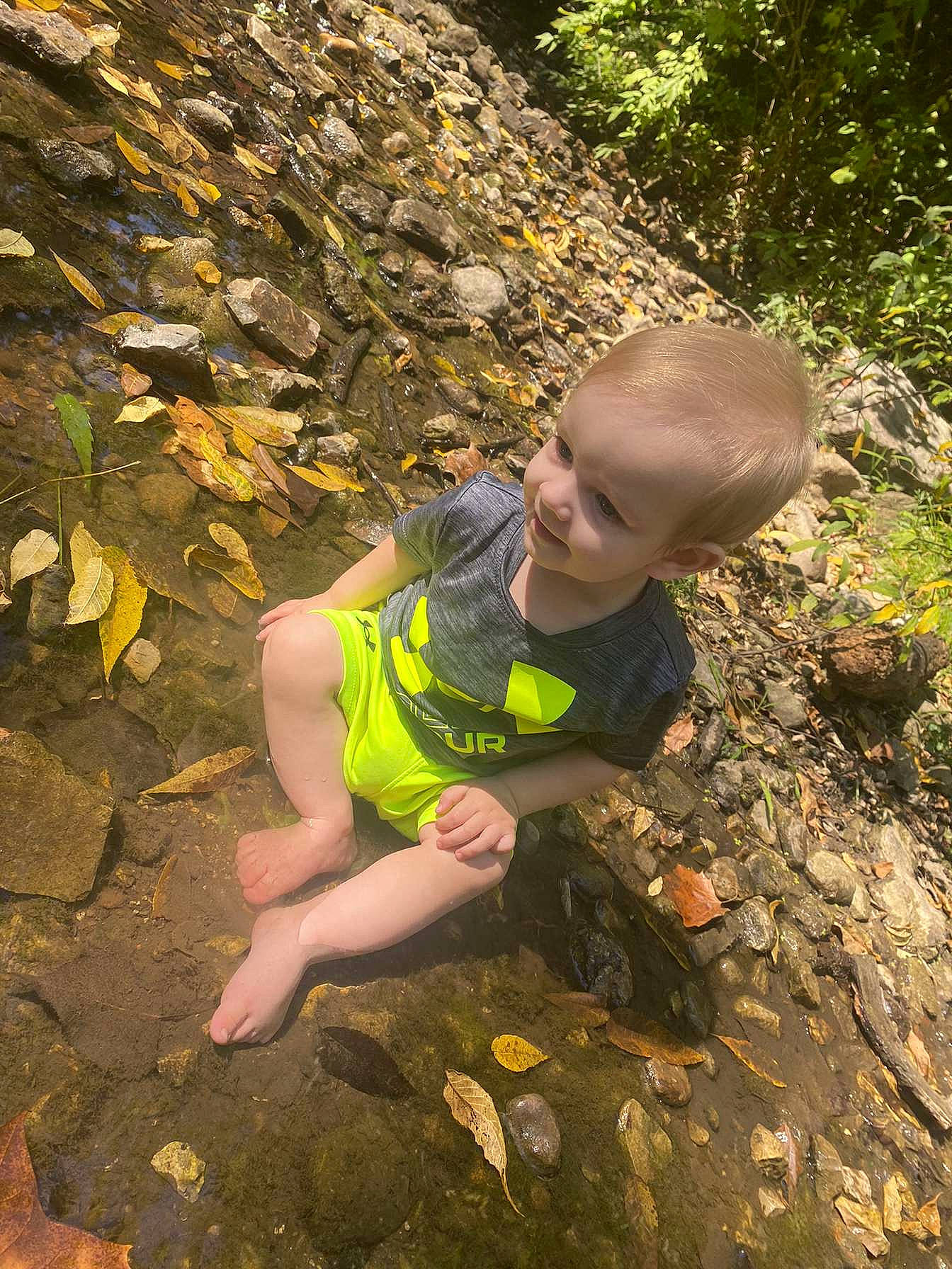 Salem joined the competition — help win amazing prizes! bedrock, child, deciduous, forest, fun, geology, grass, happy, jungle, landscape, leisure, people_in_nature, person, plant, recreation, rock, sitting, soil, toddler, wood