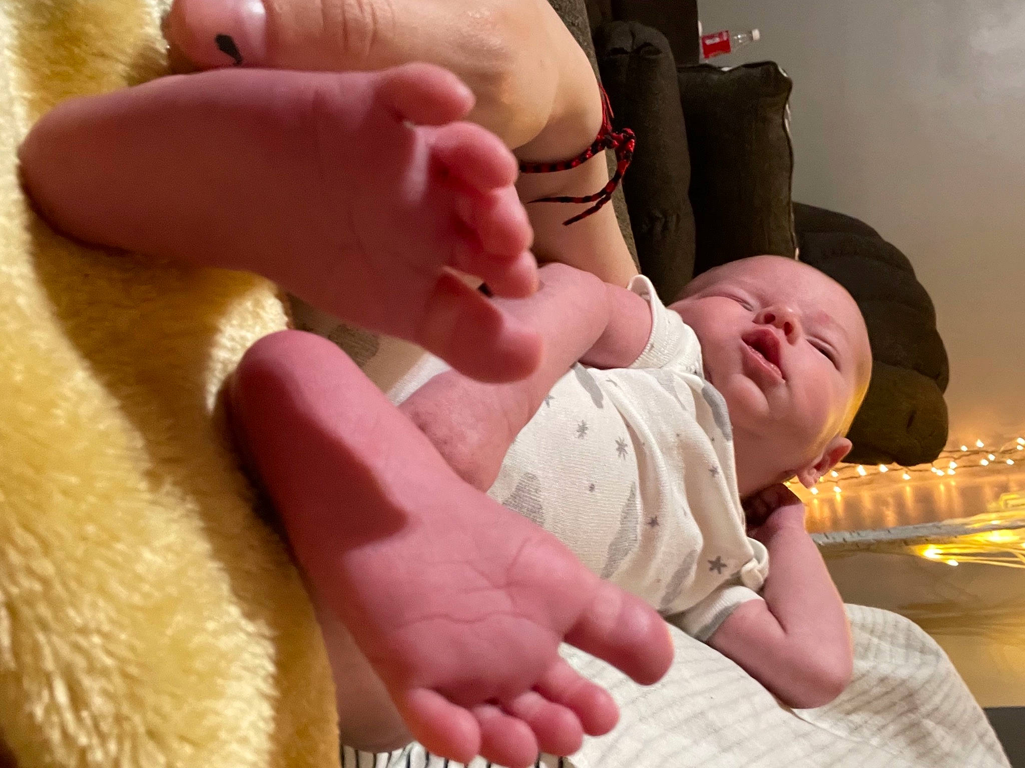 Ren joined the competition — help win amazing prizes! baby, baby_toddler_clothing, barefoot, cheek, child, comfort, facial_expression, finger, foot, gesture, hand, human_leg, knee, linens, nail, person, pink, skin, thumb, toddler