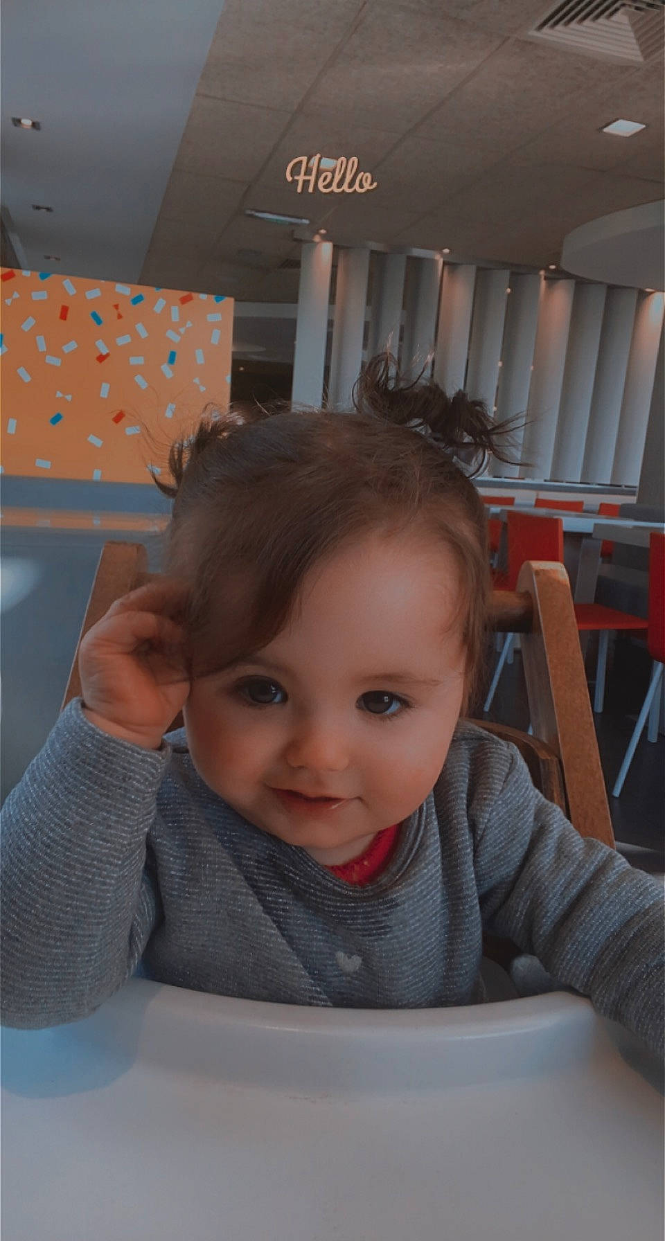 Lynna participe au concours pour gagner de l'argent avec cette photo : baby, baby_toddler_clothing, chair, cheek, child, chin, eyebrow, eyelash, flooring, fun, happy, iris, leisure, mouth, nose, person, skin, sleeve, smile, standing