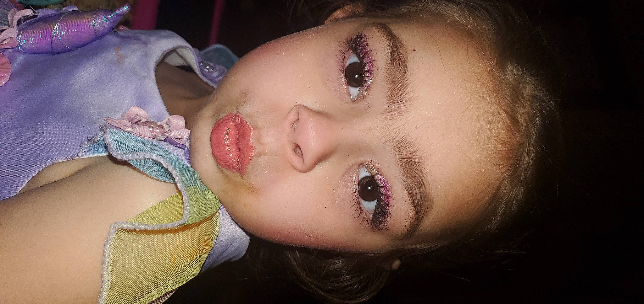 Amiyah is registered to the contest to win money with this photo: cheek, chin, ear, eye, eyebrow, eyelash, eyewear, flash_photography, forehead, head, human_body, jaw, lip, mouth, neck, nose, organ, person, purple, skin