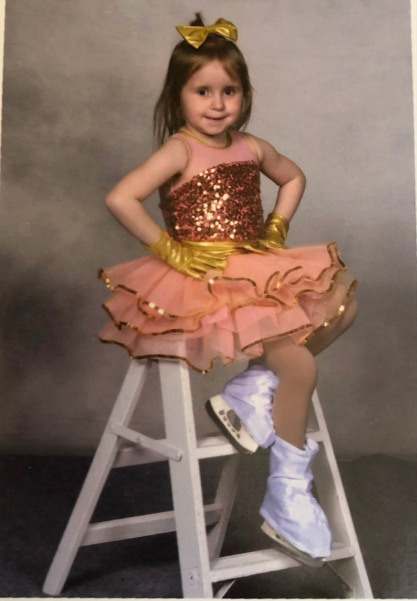 Madelyn joined the competition — help win amazing prizes! beauty, chair, dress, event, fashion, fashion_design, flash_photography, fun, happy, human_leg, icing, joy, knee, peach, person, pink, sandal, sitting, smile, stool