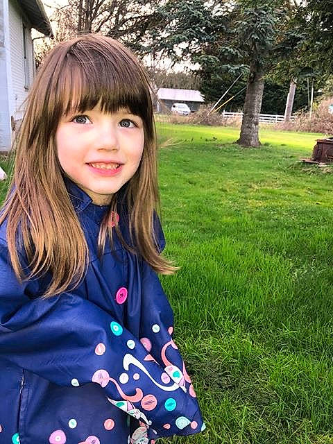 Addyson joined the competition — help win amazing prizes! bangs, blond, brown_hair, child, electric_blue, facial_expression, fun, grass, hairstyle, happy, joy, layered_hair, leaf, long_hair, people_in_nature, person, plant, sleeve, smile, street_fashion