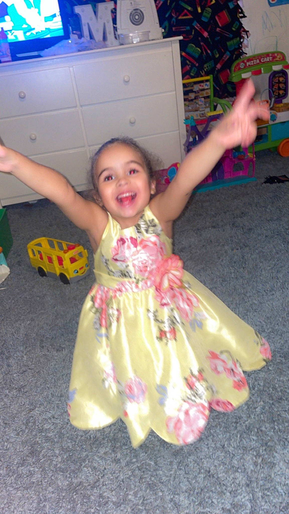 Maleigha joined the competition — help win amazing prizes! baby, baby_toddler_clothing, child, event, finger, flooring, fun, happy, joy, magenta, mythical_creature, person, play, refrigerator, room, smile, toddler, vacation