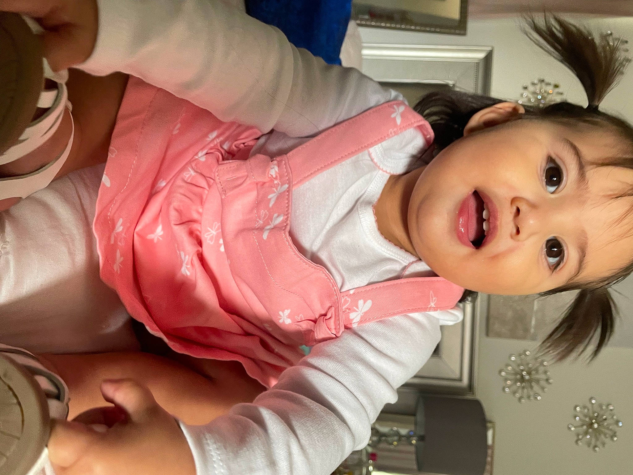 Lillianna joined the competition — help win amazing prizes! baby, baby_toddler_clothing, beauty, cheek, child, eye, eyelash, fun, hairstyle, happy, lip, mouth, nose, person, pink, sitting, skin, sleeve, smile, suit