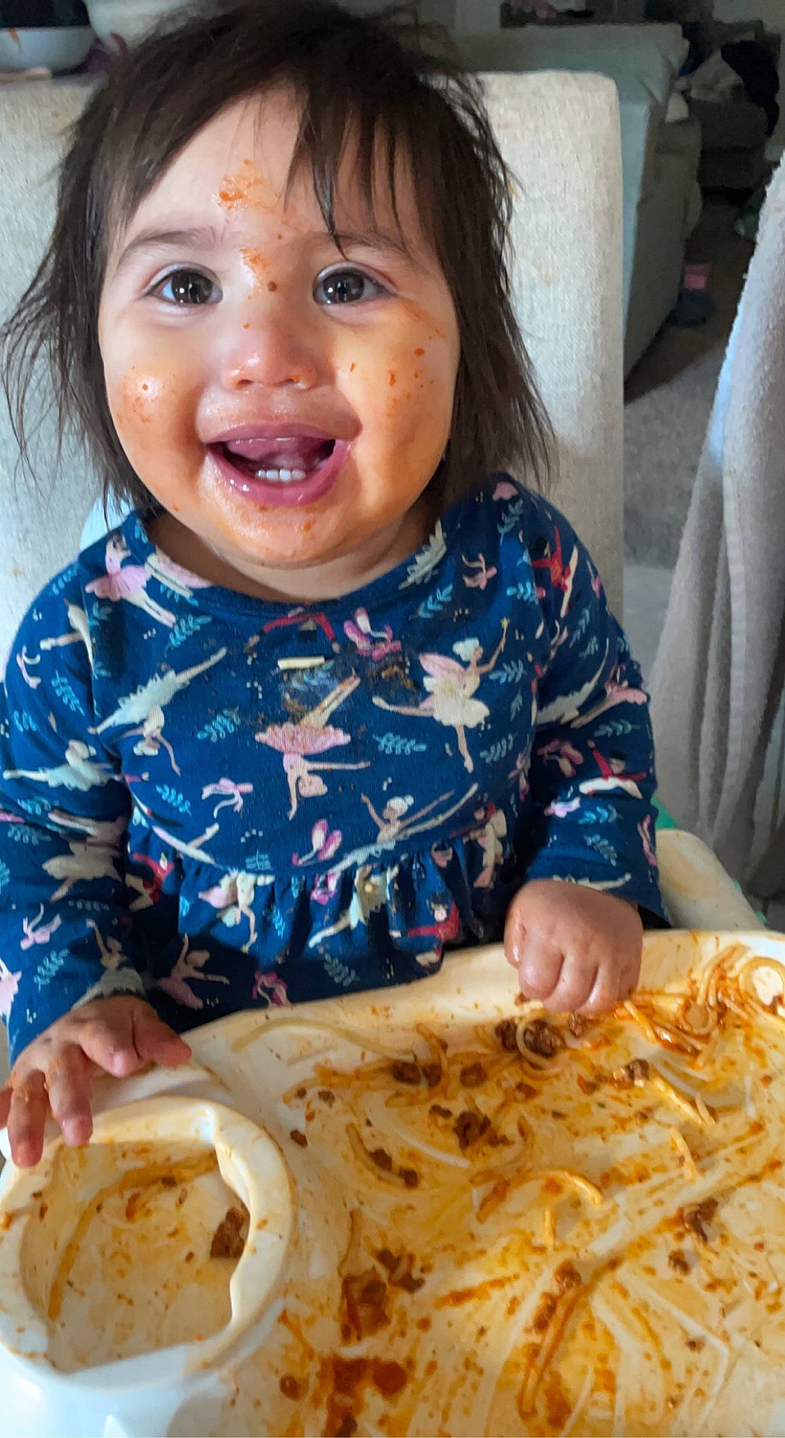 Lillianna joined the competition — help win amazing prizes! baby_toddler_clothing, baked_goods, chair, cheek, comfort_food, cuisine, dish, face, fast_food, finger_food, food, happy, ingredient, joy, junk_food, person, plate, recipe, smile, staple_food