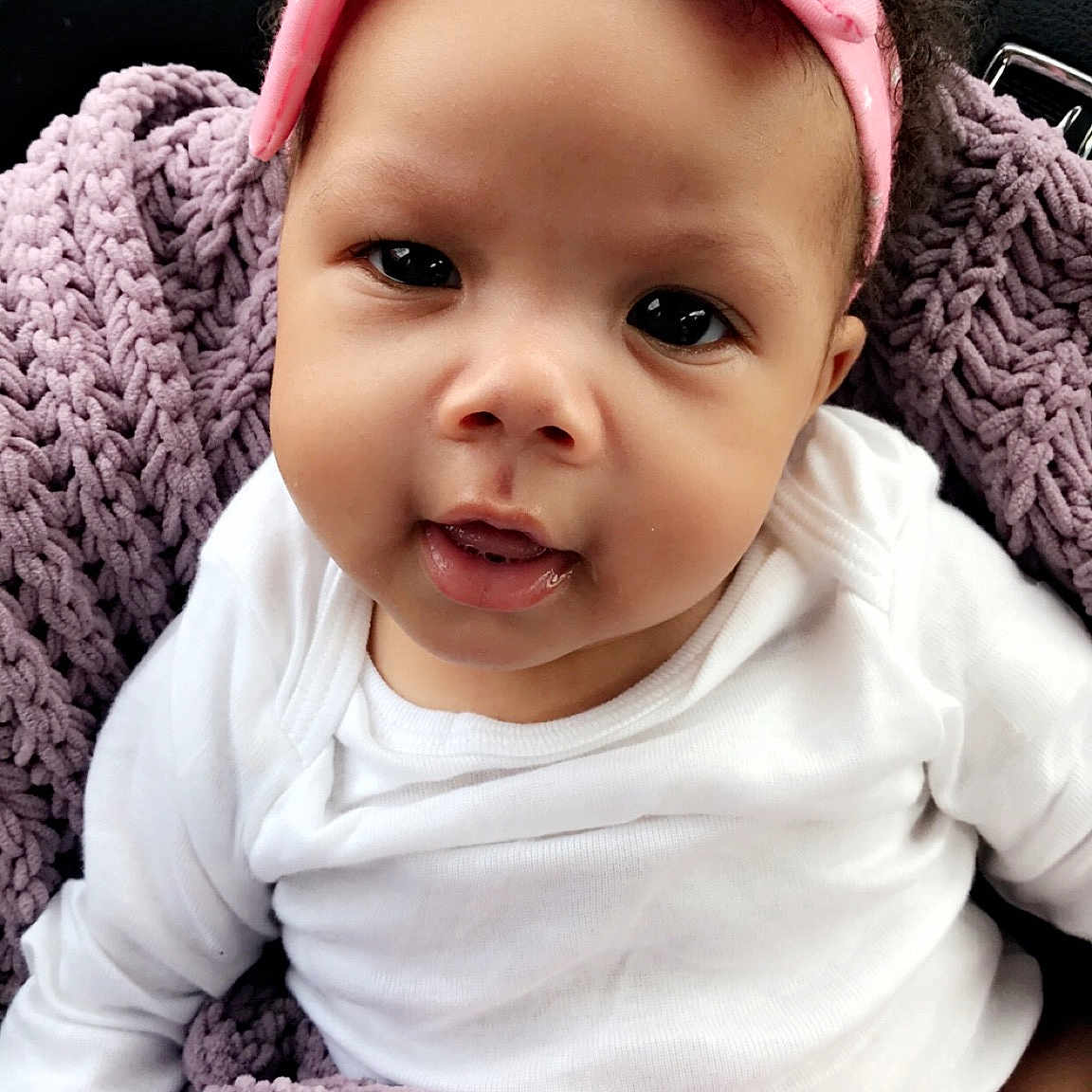 Mireya joined the competition — help win amazing prizes! beauty, cheek, child, cool, ear, eye, girl, hair_accessory, headband, headgear, infant, person, pink, product, skin, smile, toddler