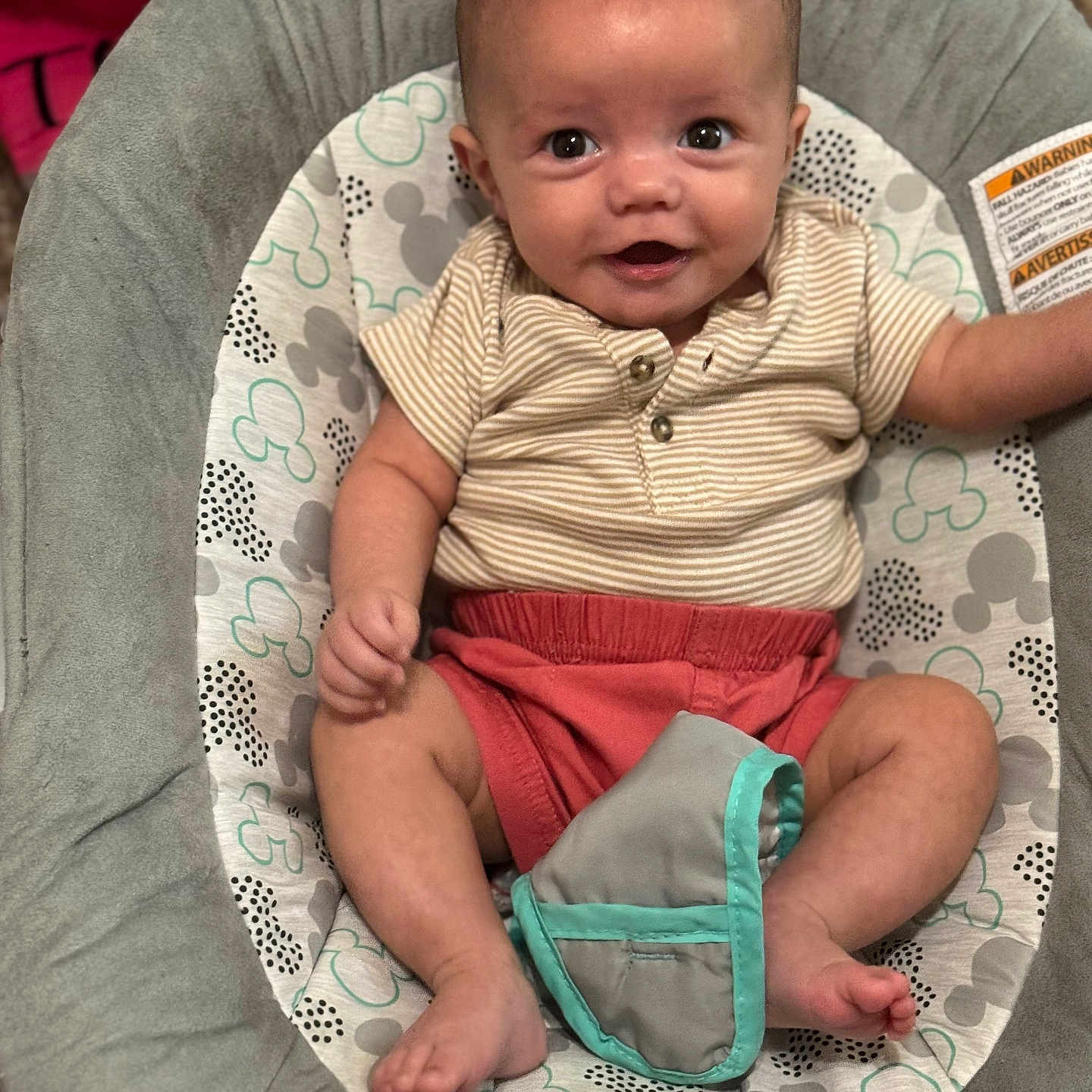 Alian joined the competition — help win amazing prizes! baby, child, comfort, cushion, cute, eyes, fabric, face, foot, hand, happy, indoor, infant, person, seat, shirt, shorts, skin, smiling, toy