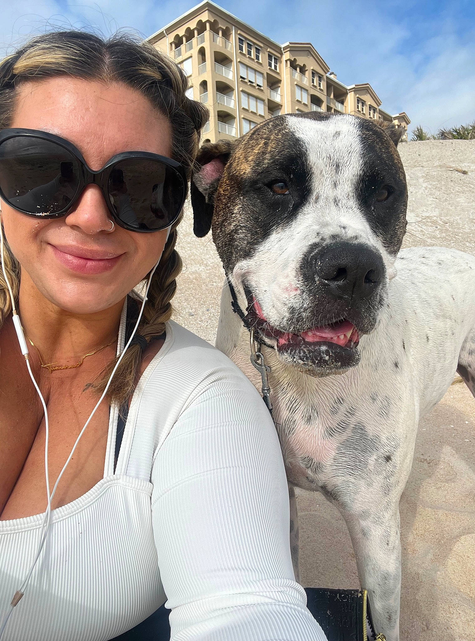 Tumnus joined the competition — help win amazing prizes! carnivore, cloud, collar, companion_dog, cool, dog, dog_breed, dog_collar, eyewear, fawn, glasses, goggles, happy, sky, smile, snout, sporting_group, sunglasses, vision_care, white