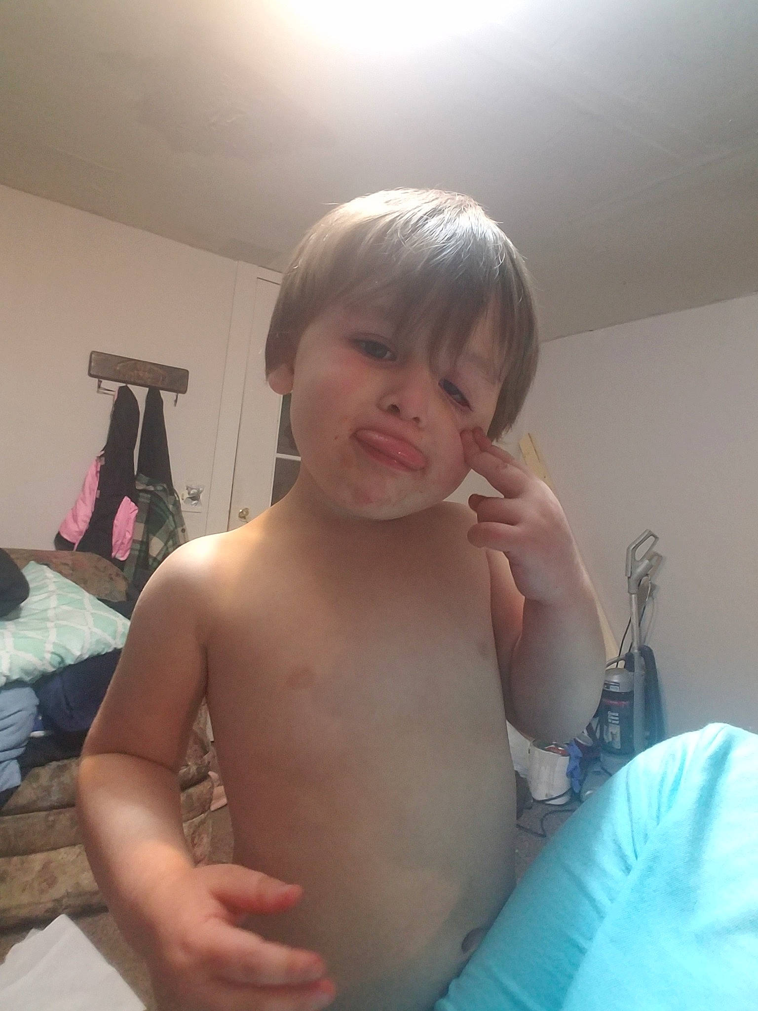 Lloyd joined the competition — help win amazing prizes! abdomen, arm, barechested, chest, child, hair, joint, mouth, muscle, neck, person, shoulder, toddler, trunk