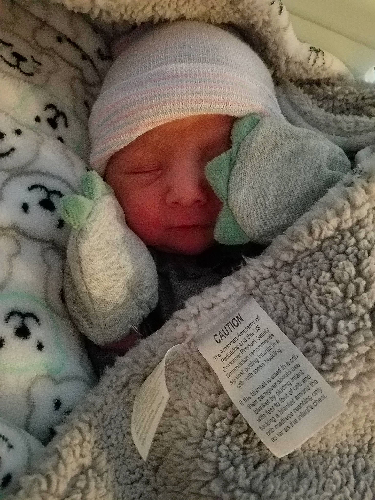 Kailer is registered to the contest to win money with this photo: baby, baby_sleeping, bedtime, birth, child, crochet, headwear, knit_cap, knitting, nap, person, sleep, toy, wool