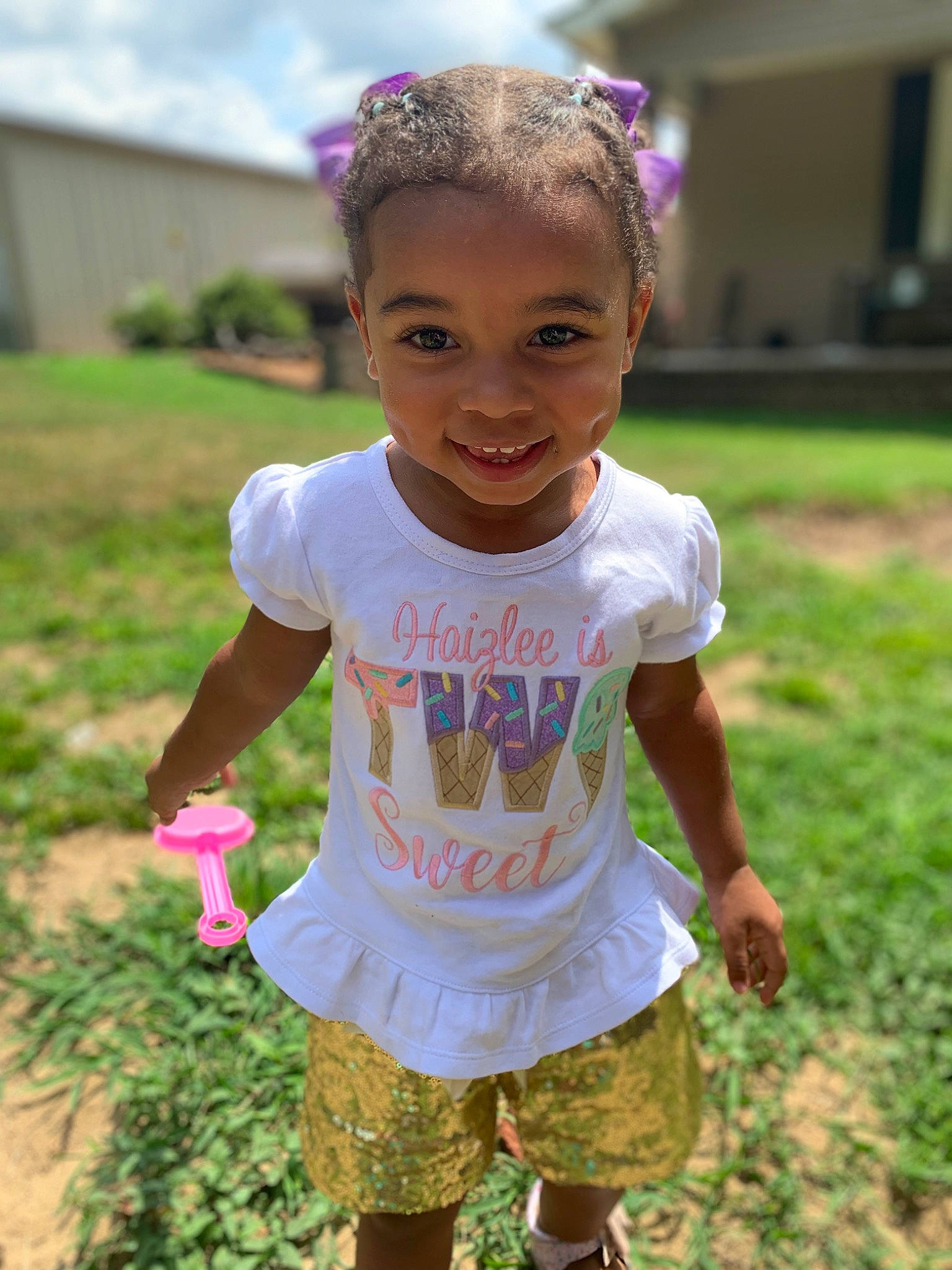 Haizlee joined the competition — help win amazing prizes! baby_toddler_clothing, child, event, fun, grass, happy, joy, leisure, magenta, people_in_nature, person, pink, plant, play, recreation, shorts, sky, sleeve, smile, summer