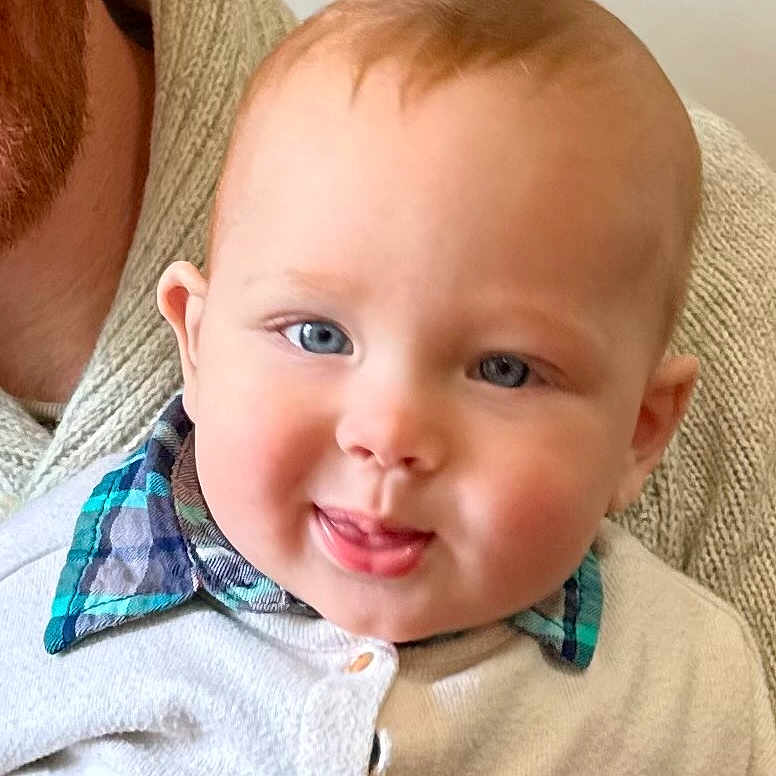 Calin joined the competition — help win amazing prizes! baby, babylaughing, blonde, bodypart, clothing, coat, face, hair, happy, head, jacket, laughing, mouth, newborn, person, photography, portrait, selfie, smile, teeth