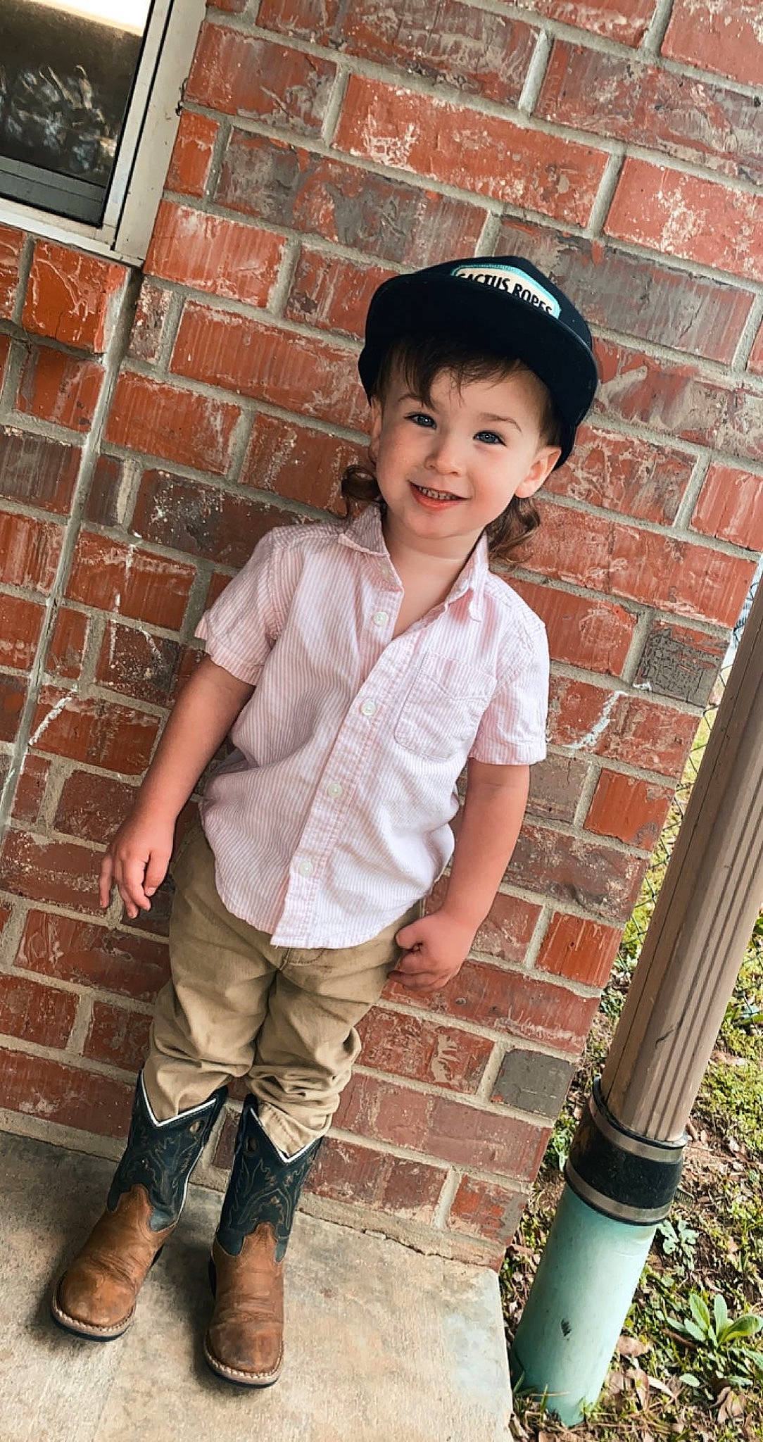 Case joined the competition — help win amazing prizes! brick, brickwork, child, cool, face, facial_expression, flash_photography, hairstyle, happy, joy, leg, neck, organ, person, photograph, skin, sleeve, smile, standing, street_fashion