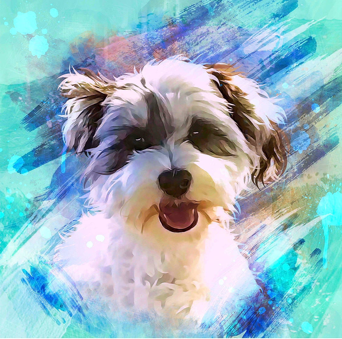 Ripley is registered to the contest to win money with this photo: art, canidae, carnivore, companion_dog, dog, dog_breed, dog_supply, illustration, liver, maltepoo, paint, painting, puppy, puppy_love, small_terrier, snout, sporting_group, terrier, toy_dog, working_animal