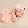 baby, sleeping, infant, pink, tulle, headband, flower, wings, fairy, costume, soft, blanket, cute, peaceful, portrait, newborn, child, resting, skin, closeup