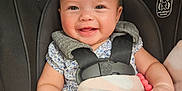 Sabrina joined the competition — help win amazing prizes! baby, car_seat, smiling, blanket, teething_toy, infant, child, safety_harness, cute, happy, clothing, face, person, indoor, padded, holding, close_up, soft_toy, rosy_cheeks, bright_eyes