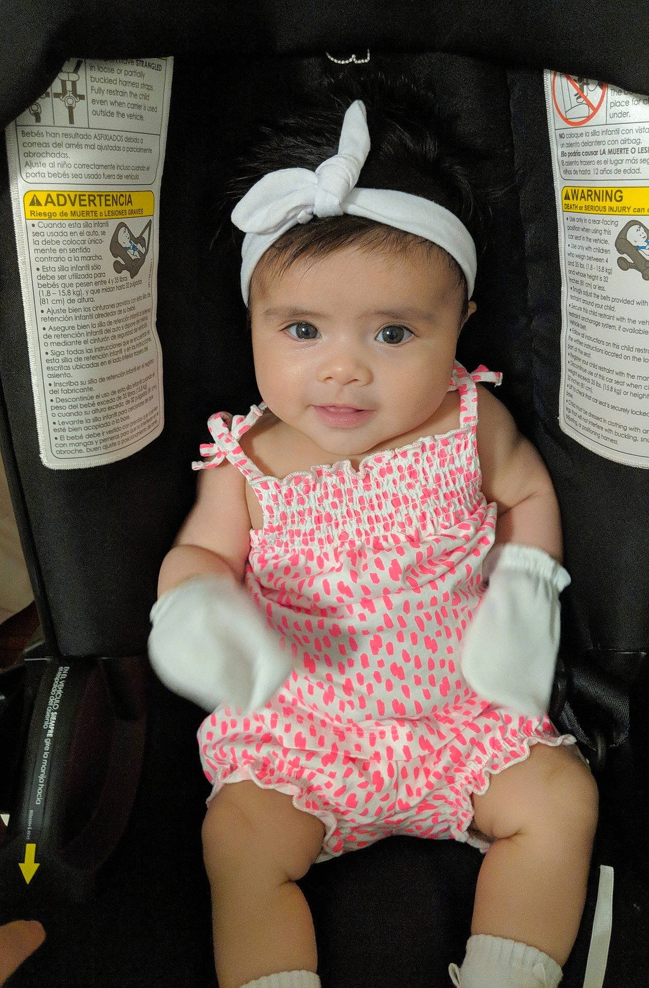 Arianna Paz joined the competition — help win amazing prizes! baby_products, child, girl, hair_accessory, headgear, infant, material, person, product, skin, textile, toddler