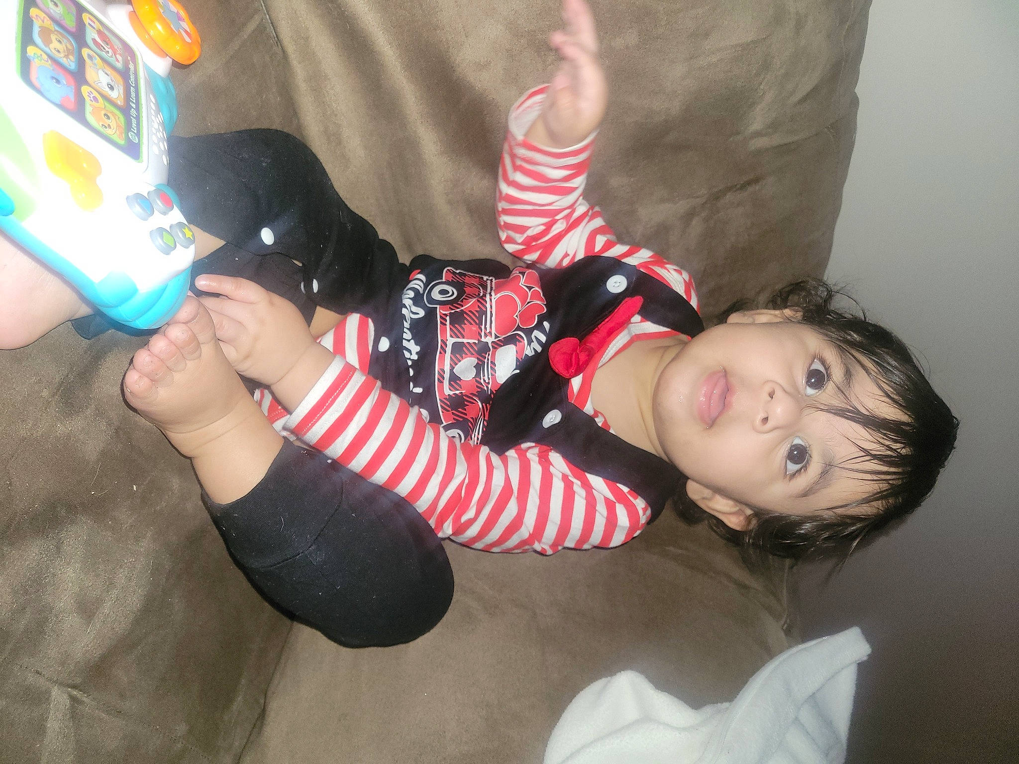 Cj joined the competition — help win amazing prizes! baby_toddler_clothing, carmine, child, communication_device, elbow, finger, fun, gadget, gesture, hand, human_leg, nail, pattern, person, sleeve, sock, t_shirt, thigh, thumb, toddler