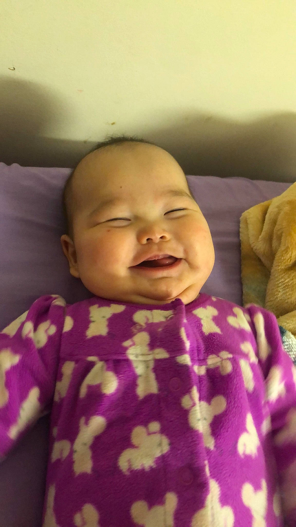 Callie is registered to the contest to win money with this photo: baby, bedtime, cheek, child, chin, face, facial_expression, forehead, head, lip, mouth, nose, person, pink, skin, sleep, smile, toddler