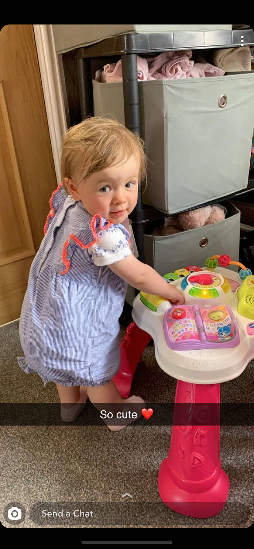 Alexia joined the competition — help win amazing prizes! child, person, play, stool, toddler, toy