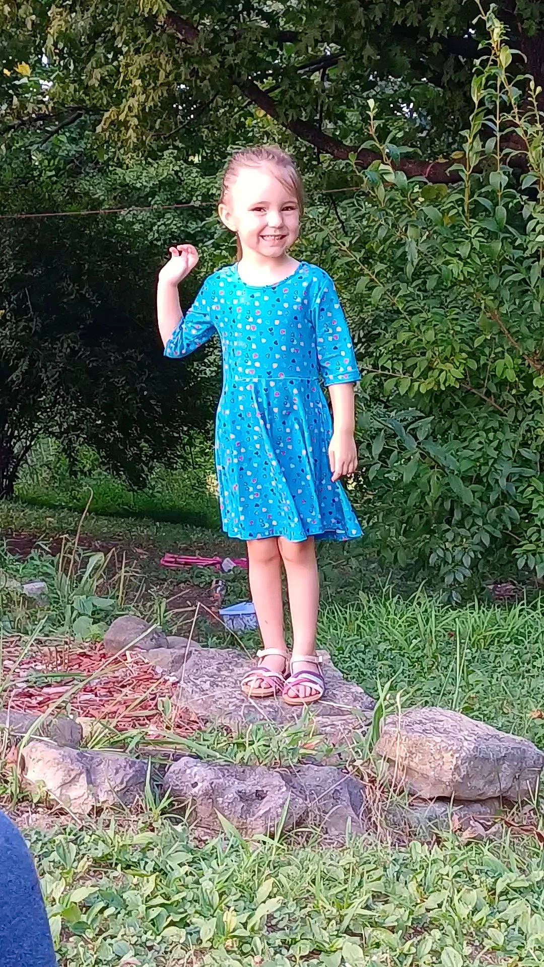 Maisey joined the competition — help win amazing prizes! baby_toddler_clothing, day_dress, electric_blue, fun, grass, grass_family, groundcover, happy, joy, leaf, natural_environment, one_piece_garment, pattern, people_in_nature, person, plant, shrub, smile, summer, terrestrial_plant