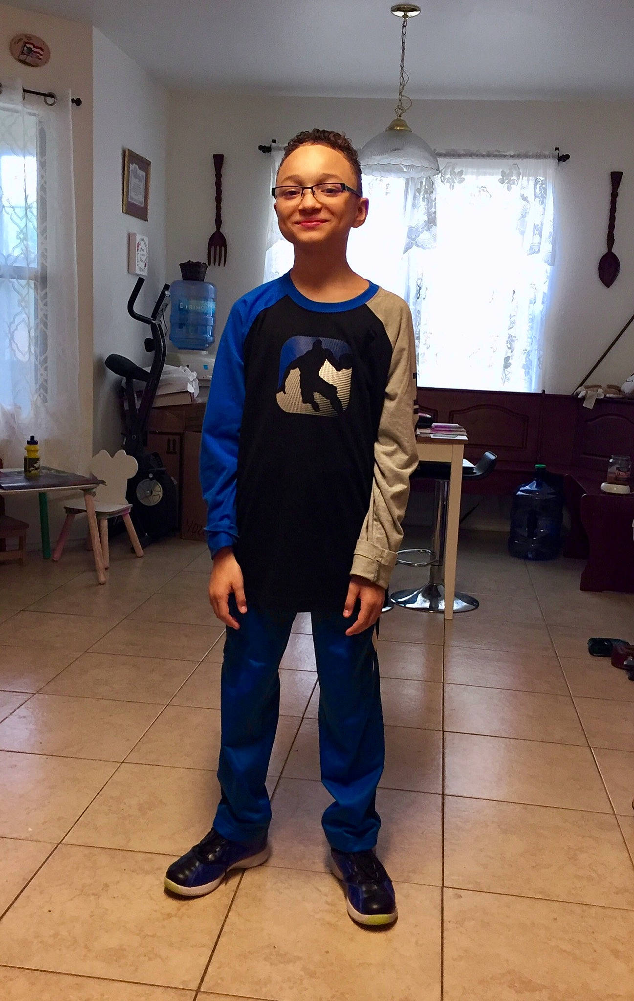 Julio joined the competition — help win amazing prizes! costume, electric_blue, joint, joy, knee, person, room, shoulder, standing