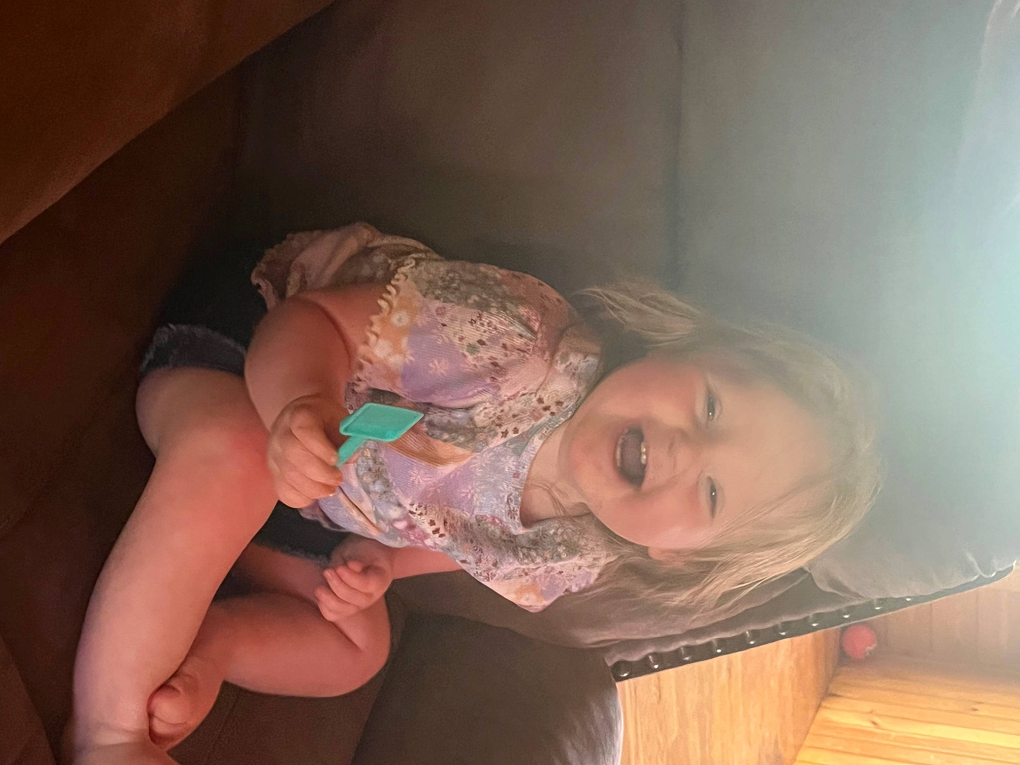 Kinley is registered to the contest to win money with this photo: baby, cheek, child, comfort, dress, elbow, flesh, fun, gesture, hand, happy, human_body, iris, nail, person, sitting, skin, smile, toddler, trunk
