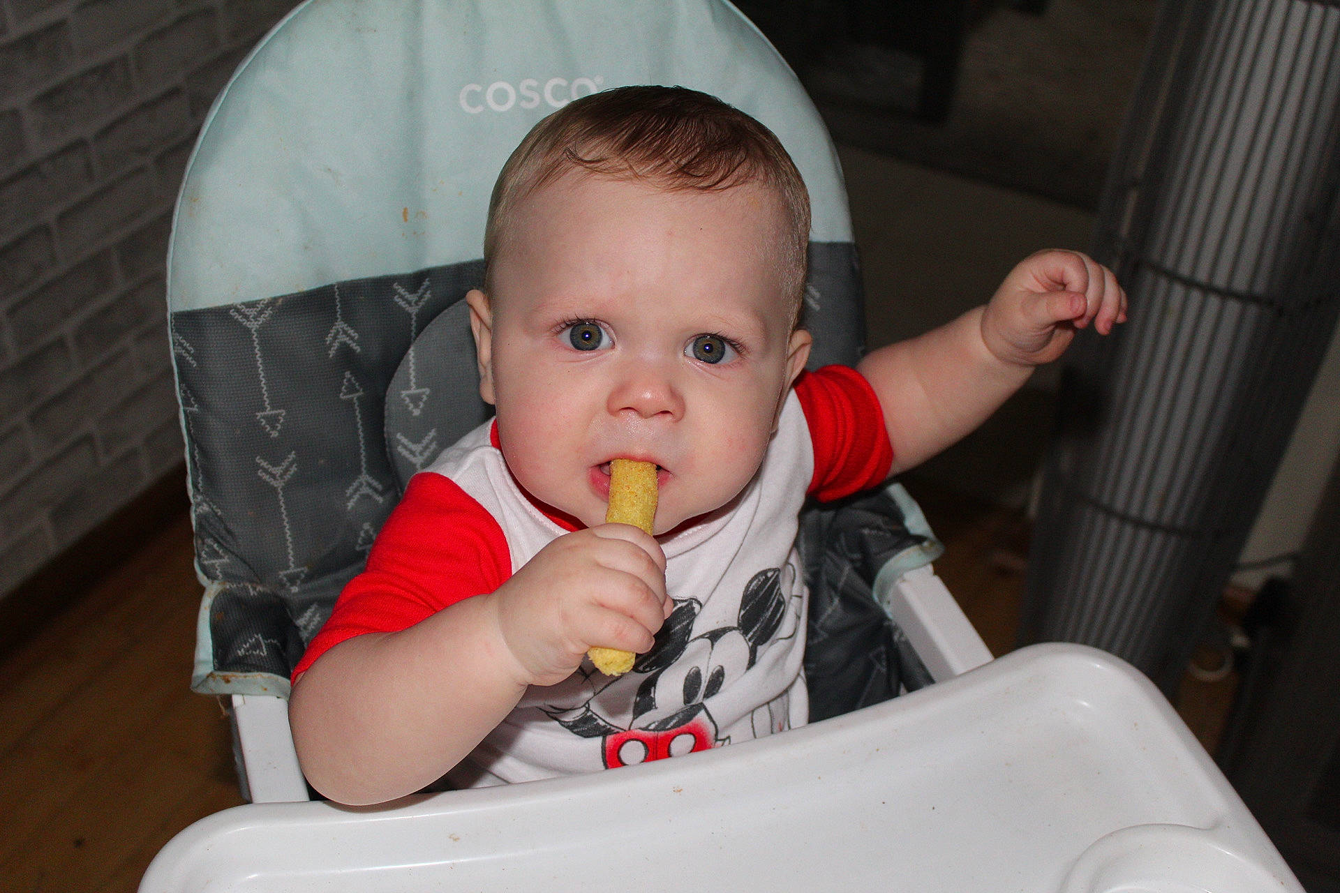 Aziel is registered to the contest to win money with this photo: baby, baby_products, baby_safety, baby_toddler_clothing, biting, chair, cheek, chin, food_craving, fun, hairstyle, happy, iris, lip, mouth, nose, person, sitting, skin, thumb