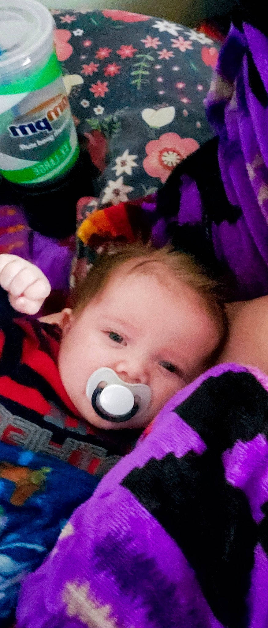 Dakota joined the competition — help win amazing prizes! baby, baby_toddler_clothing, cap, cheek, child, cool, eyelash, fun, happy, headgear, iris, lip, magenta, nose, person, pink, purple, skin, textile, toddler