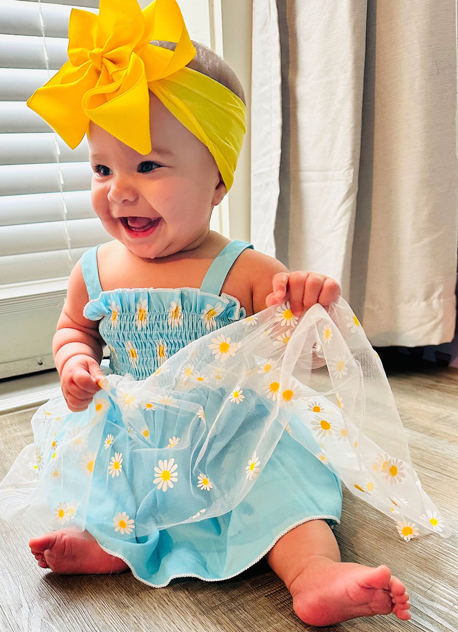 Kalina joined the competition — help win amazing prizes! baby, baby_toddler_clothing, cap, child, costume_hat, curtain, fun, hairstyle, happy, hat, headpiece, headwear, orange, party_supply, pattern, peach, person, sleeve, smile, textile
