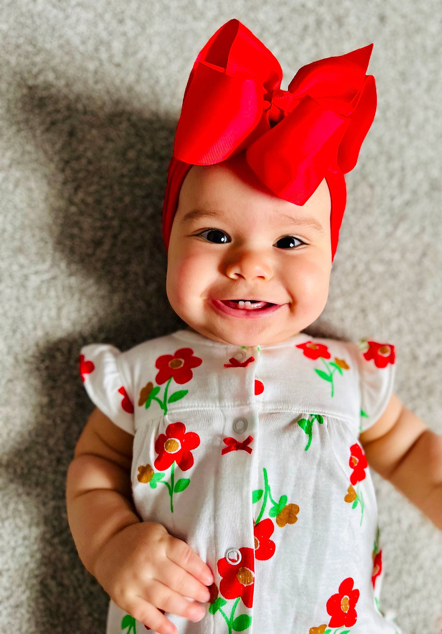 Kalina is registered to the contest to win money with this photo: baby, baby_toddler_clothing, cap, child, costume_hat, dress, event, face, fun, happy, hat, headwear, holiday, joy, pattern, person, pink, red, skin, sleeve