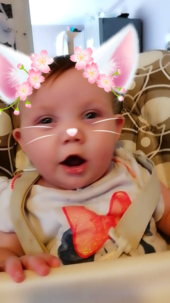 Bella-rose is registered to the contest to win money with this photo: baby, cheek, child, ear, face, fashion_accessory, hair_accessory, head, headband, headgear, headwear, person, pink, skin, smile, toddler