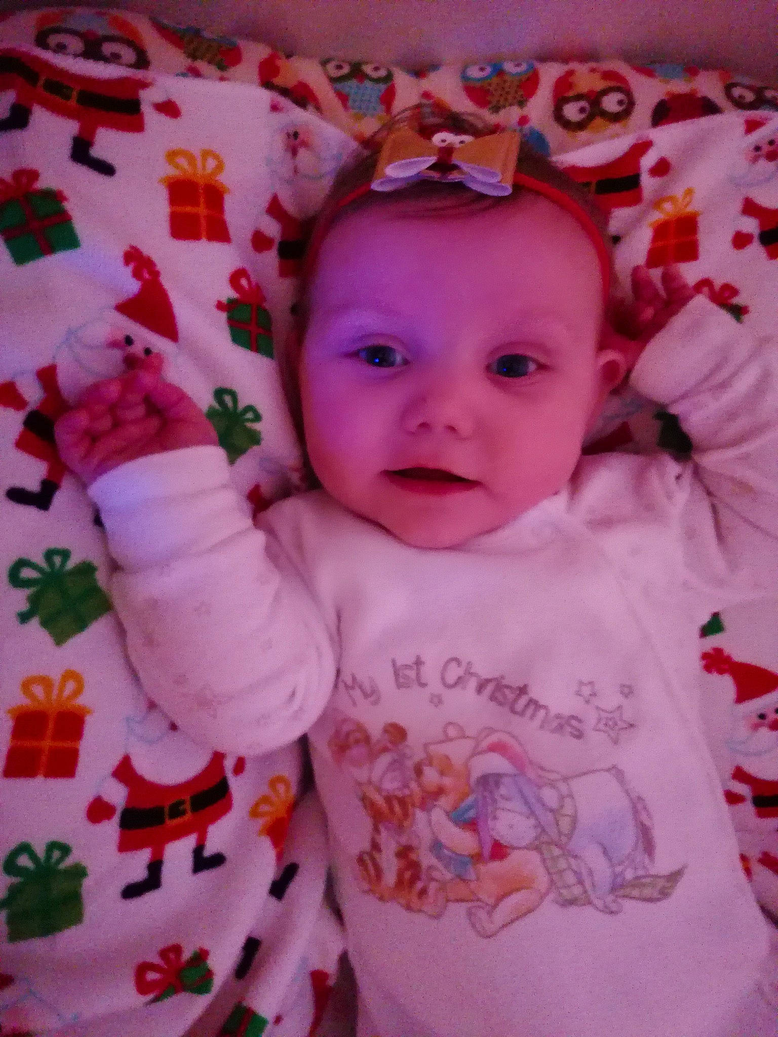 Bella-rose is registered to the contest to win money with this photo: baby, cheek, child, face, lip, mouth, nap_mat, person, pink, skin, smile, textile, toddler