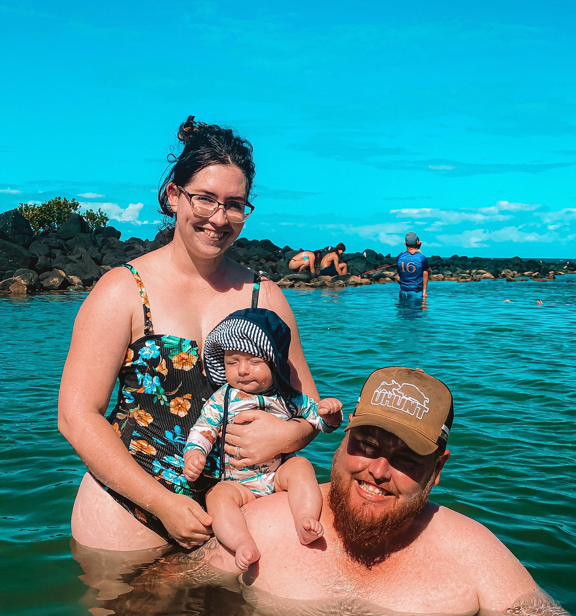 Jayden is registered to the contest to win money with this photo: aqua, azure, blue, cloud, daytime, face, fun, happy, head, headwear, joy, leisure, muscle, person, photograph, recreation, sky, smile, summer, swimming_pool