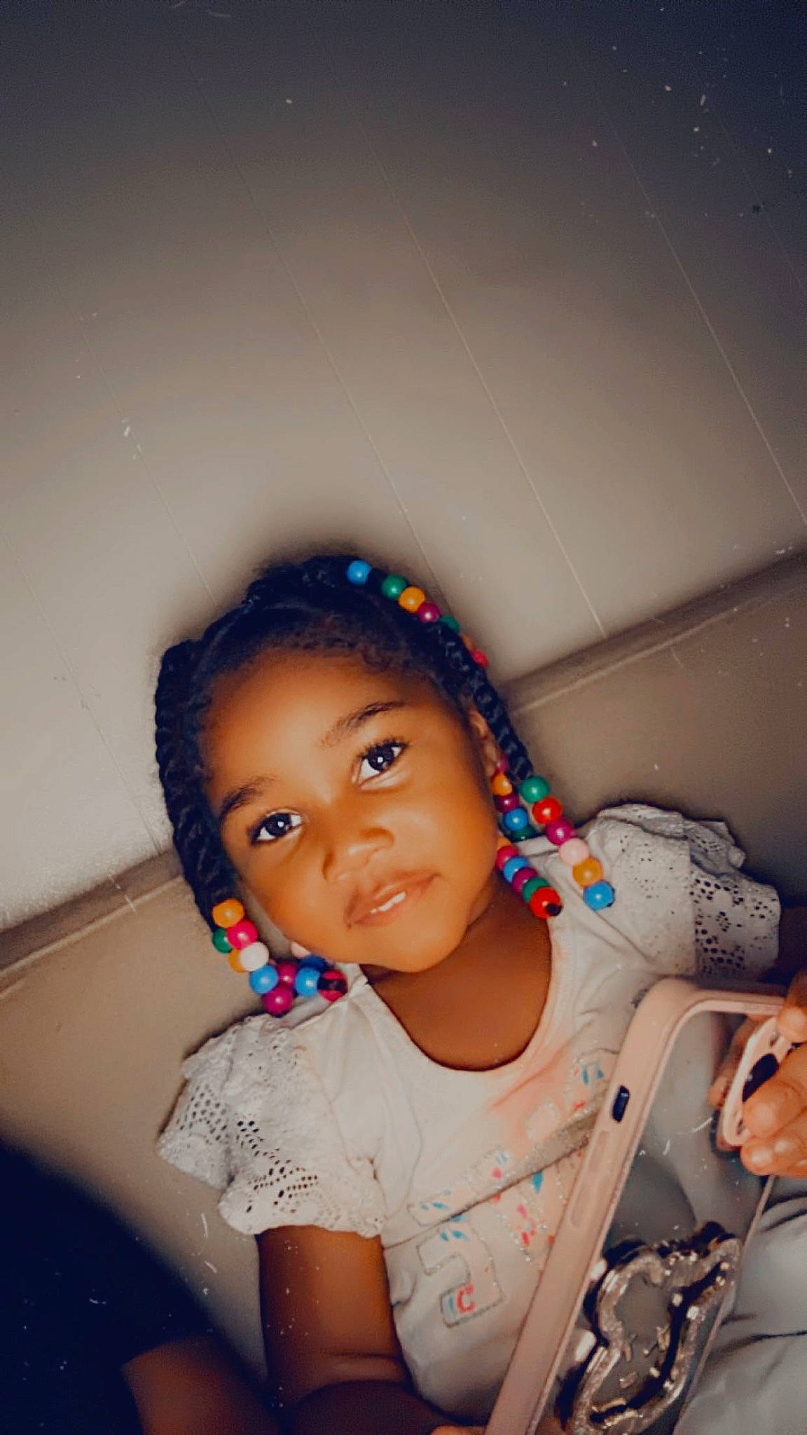 Taelynn is registered to the contest to win money with this photo: audio_equipment, black_hair, cheek, child, ear, eye, eyelash, fashion_design, flash_photography, fun, gesture, hairstyle, happy, jewellery, lip, neck, nose, person, skin, standing