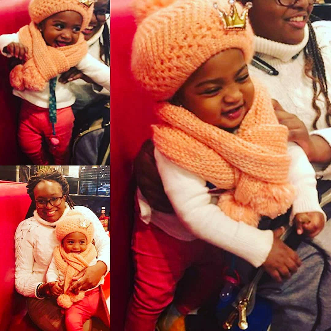 Kiana joined the competition — help win amazing prizes! beanie, cap, child, daughter, fashion_accessory, fur, hat, headgear, headwear, joy, knit_cap, knitting, person, product, scarf