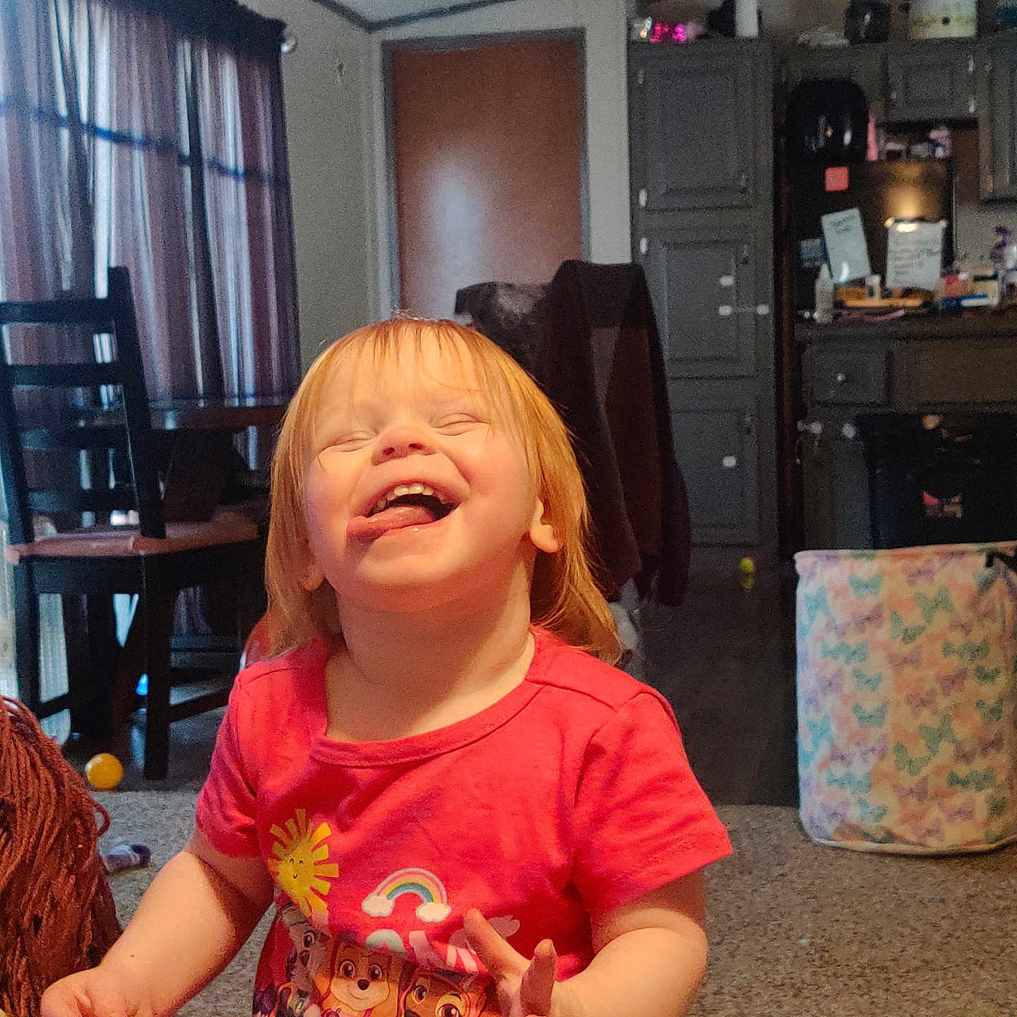 Isabella joined the competition — help win amazing prizes! architecture, baby, building, cabinet, chair, clothing, diningroom, diningtable, door, face, furniture, head, indoors, livingroom, person, photography, portrait, room, t_shirt, table