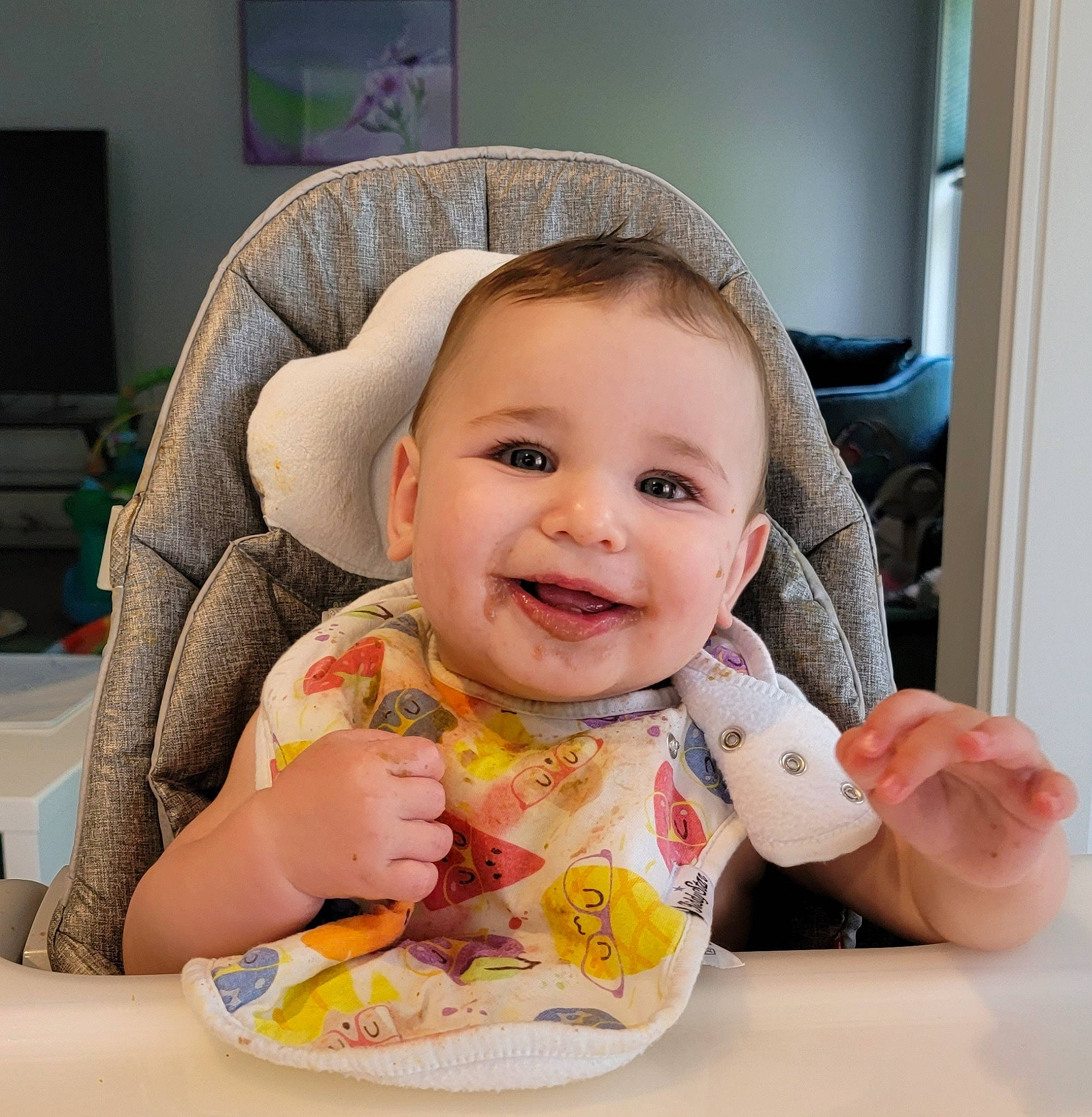 Jacob joined the competition — help win amazing prizes! baby, baby_products, baby_safety, baby_toddler_clothing, bib, cheek, child, comfort, drinkware, eyelash, facial_expression, happy, iris, joy, lip, mouth, nose, person, skin, sleeve