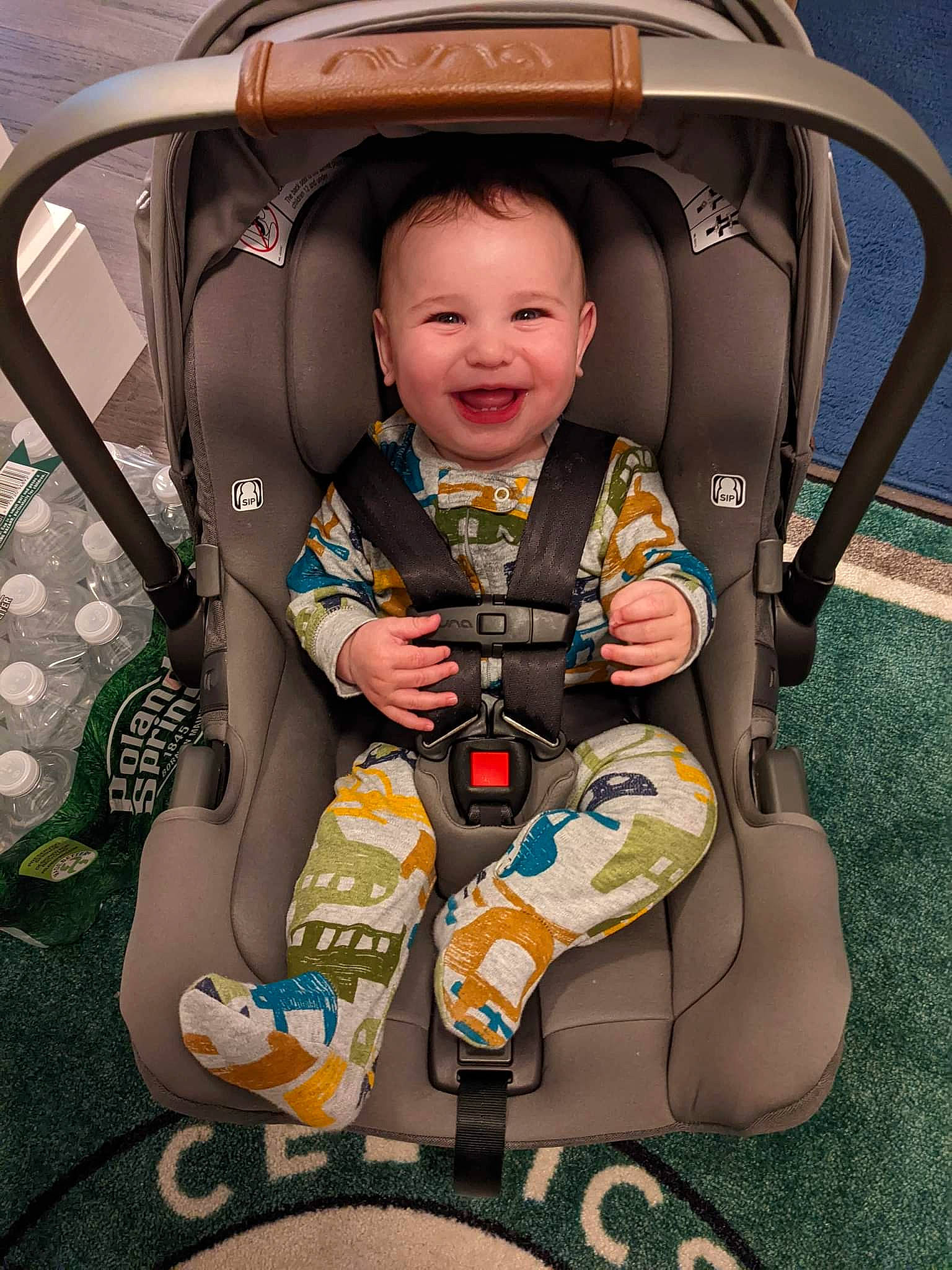 Jacob is registered to the contest to win money with this photo: auto_part, automotive_design, baby, baby_carriage, baby_products, baby_toddler_clothing, car_seat, child, comfort, eye, face, family_car, fun, head, joy, motor_vehicle, person, product, seat_belt, smile