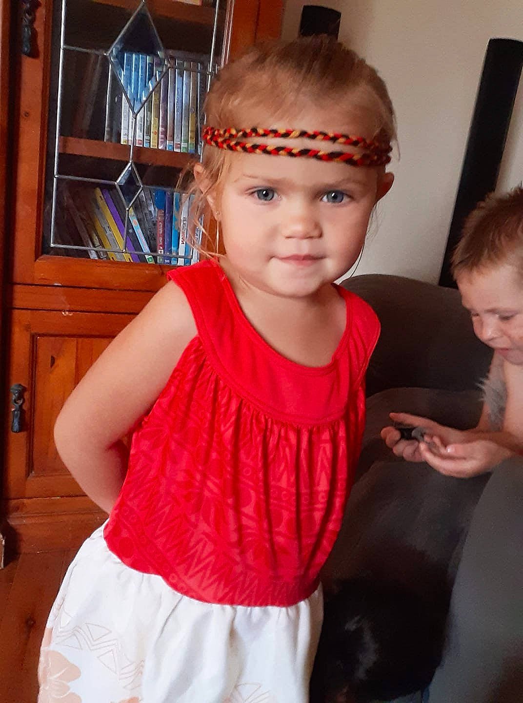 Carly joined the competition — help win amazing prizes! child, child_model, clothing, fashion_accessory, hair_accessory, headband, headgear, headpiece, headwear, person, toddler