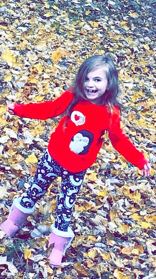 Kylie joined the competition — help win amazing prizes! child, deciduous, electric_blue, fun, happy, human_body, joy, leaf, outerwear, people, people_in_nature, person, recreation, sleeve, smile, soil, sportswear, street_fashion, t_shirt, thigh