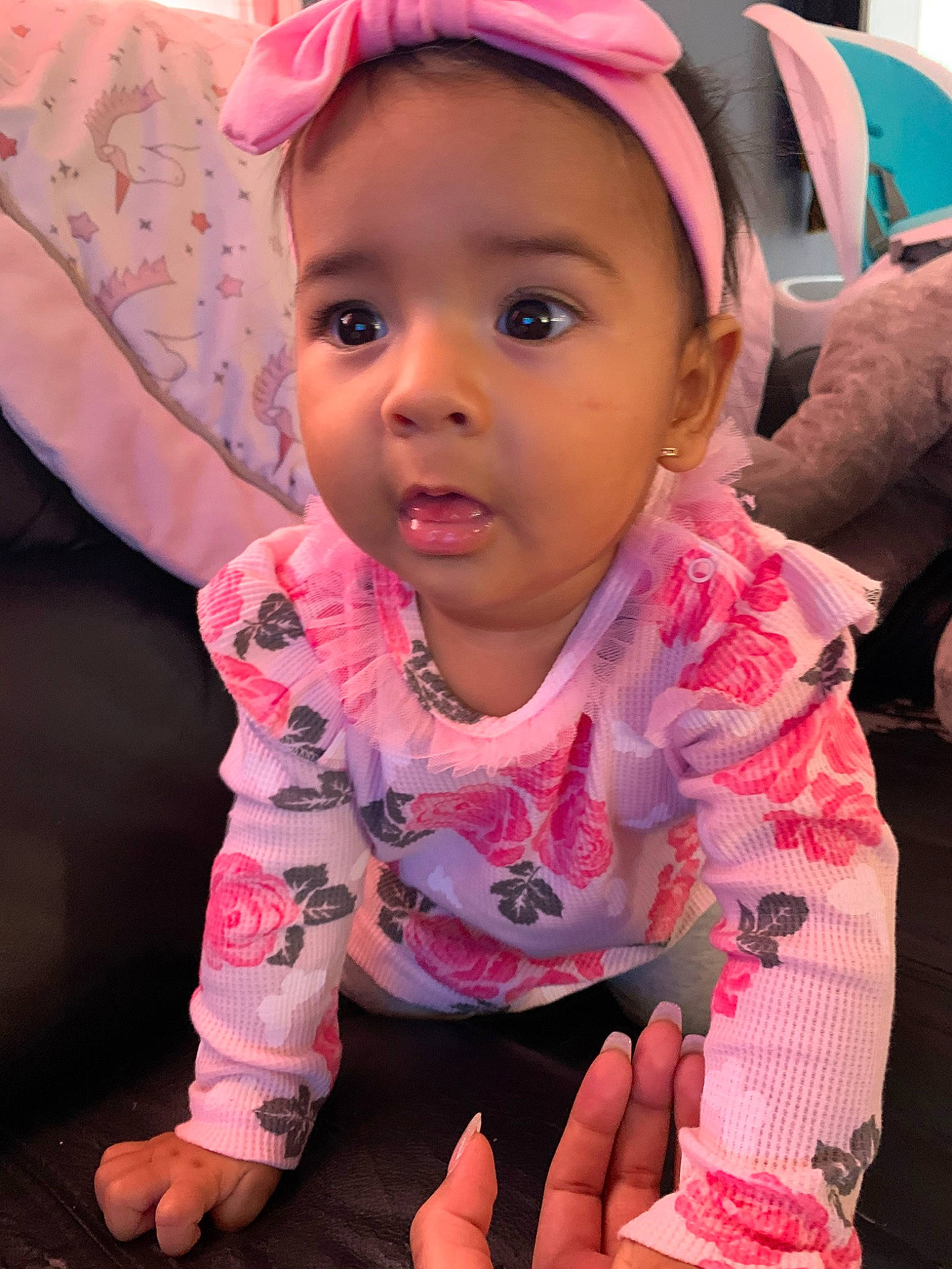 Becky joined the competition — help win amazing prizes! baby, beauty, cheek, child, ear, eye, face, fashion_accessory, fun, hair_accessory, head, headgear, human, lip, mouth, person, pink, play, skin, smile